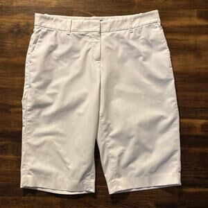 Lafayette 148 Women’s 2 Bermuda Shorts 12" Inseam Cotton Twill Stretch White